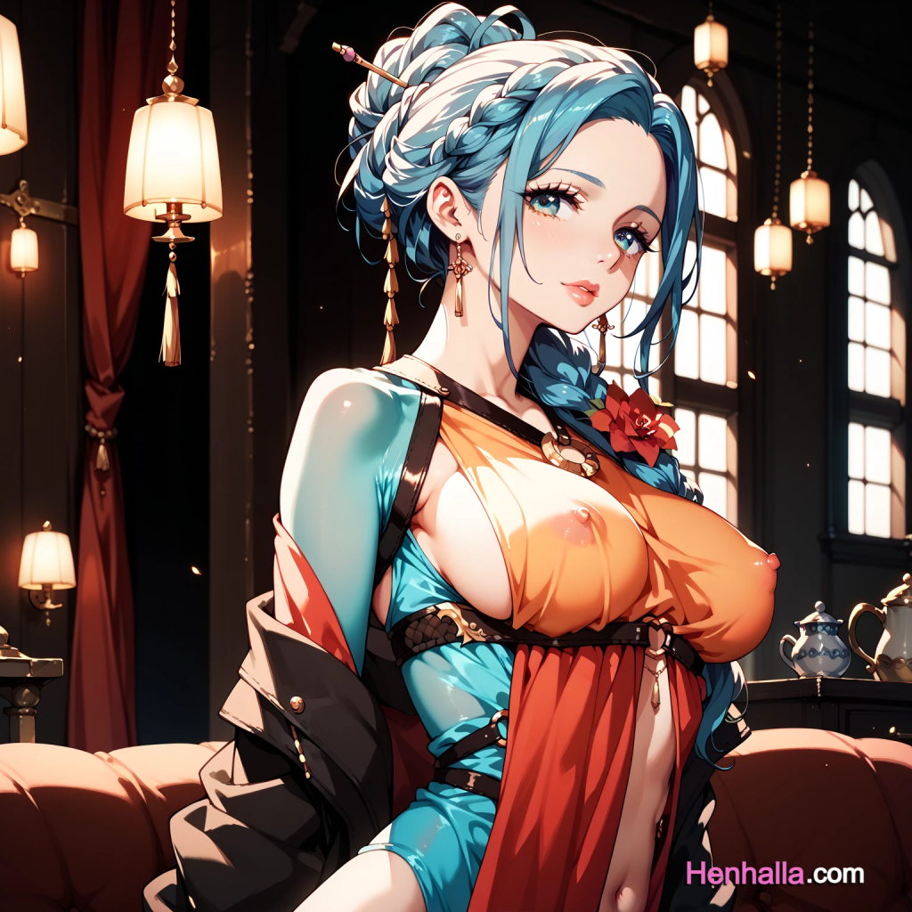 1girl 1girls ai_generated anime anime_girl big_breasts breasts dress henhalla.com hentai solo_female