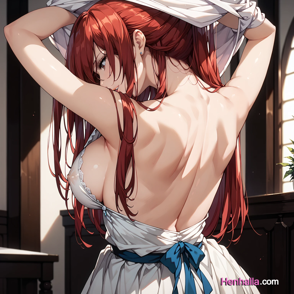 1girl 1girls ai_generated anime anime_girl big_breasts breasts dress erza_scarlet' henhalla.com hentai solo_female young younger_female