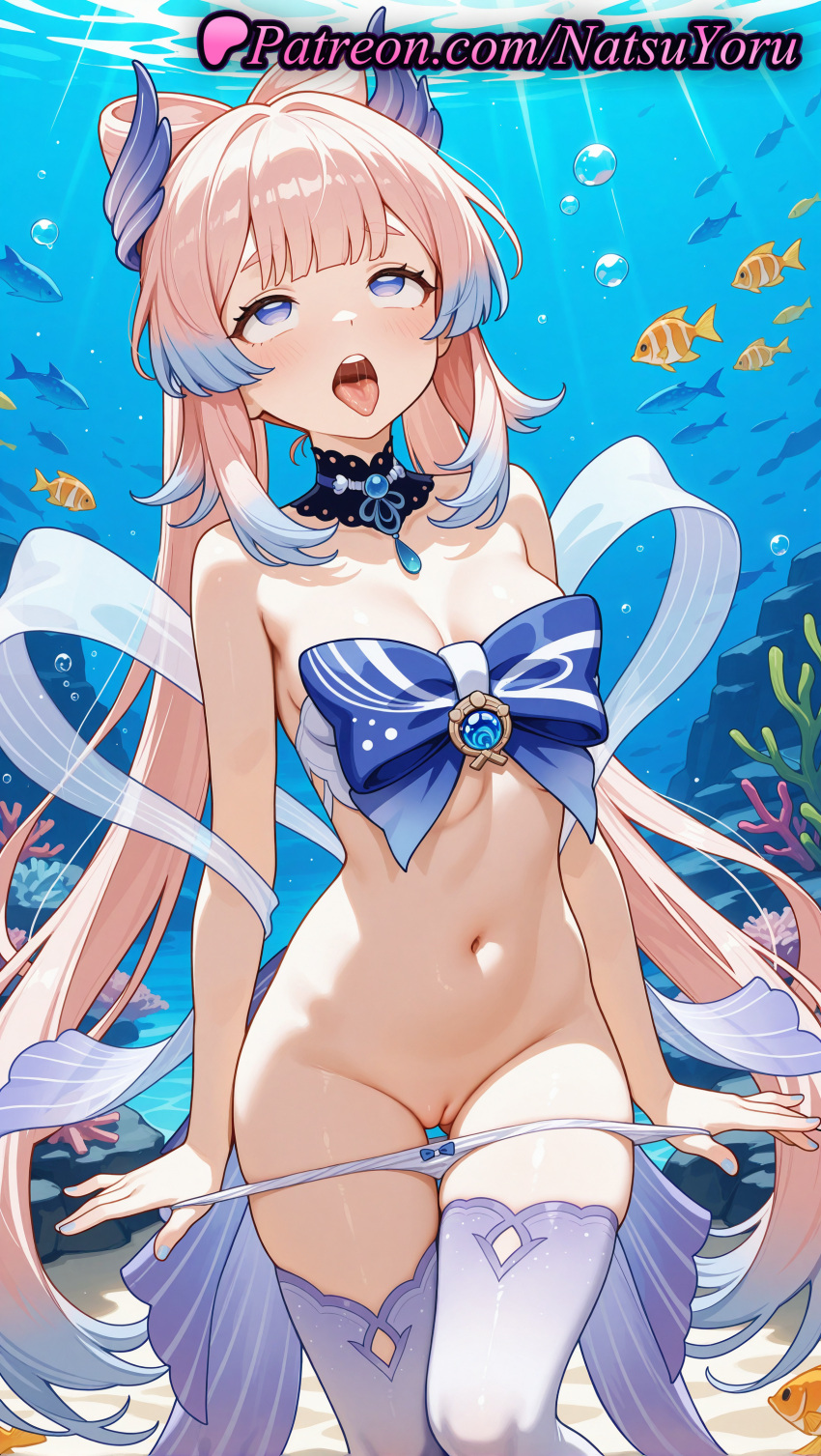 1girl 1girl 1girls ahegao ai_generated air_bubble anime anime_style asian ass_visible_through_thighs bangs bare_arms bare_shoulders big_breasts bikini blue_bow blue_eyes blue_gemstone blue_hair blunt_bangs blush bow bow-shaped_hair bow_panties bowtie bra breasts brooch bubble bust choker cleavage cleft_of_venus clothes_pull clownfish colored_tips coral cowboy_shot detached_collar feet_out_of_frame female_focus female_only fish genshin_impact gradient_hair hair_ornament hentai high_quality high_res high_res high_resolution lace-trimmed_choker long_hair looking_at_viewer medium_breasts multicolored_hair nail_polish natsuyoru navel open_mouth panties panties panty_pull patreon pink_hair pulled_by_self purple_eyes purple_thighhighs pussy pussy rolling_eyes sangonomiya_kokomi solo_female stockings stomach thigh_gap thighs tongue tongue_out tropical_fish two-tone_hair uncensored underwater underwear undressing very_long_hair vision_(genshin_impact) voluptuous voluptuous_female water white_panties white_thighhighs
