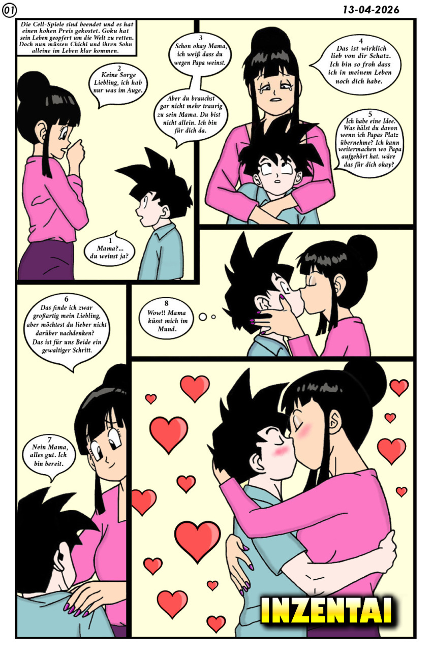 chichi dbz dragon_ball dragon_ball_z dragonball_z french_kiss gohan heart hentai incest incest_ball_z incest_ball_z_episode_1 inzentai inzentai_comics kissing kissing love milf mom mom_and_son mother_&_son son_gohan